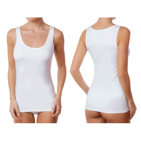 Canottiera donna Jadea in cotone e modal a spalla larga