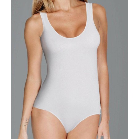 Body donna Jadea a spalla larga con scollo ampio in cotone elasticizzato