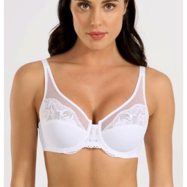 Reggiseno donna Spiman con ferretto non imbottito con inserti in pizzo e tulle