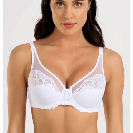 Reggiseno donna Spiman con ferretto non imbottito con inserti in pizzo e tulle