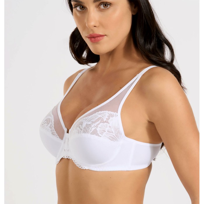 Reggiseno donna Spiman con ferretto non imbottito con inserti in pizzo e tulle