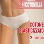 3 Slip donna Cotonella midi cotone elasticizzato elastici piatti