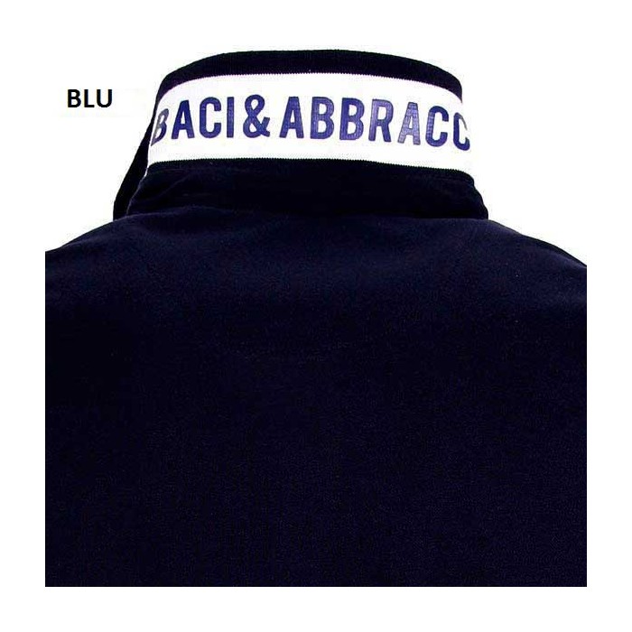 Polo uomo Baci & Abbracci con logo ricamato e stampa sul collo