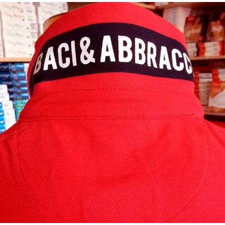 Polo uomo Baci & Abbracci con logo ricamato e stampa sul collo