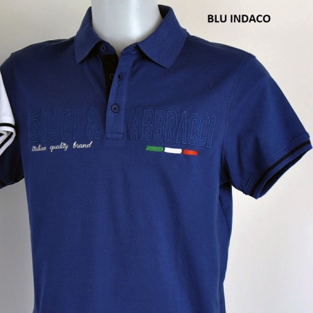 Polo uomo Baci & Abbracci con logo ricamato e stampa sul collo