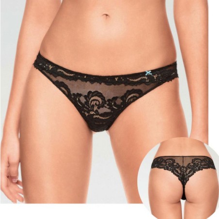 Slip Brasiliana donna Infiore vestibilità mini in elegante pizzo a motivo floreale Slip Brasiliana donna Infiore vestibilità mini in elegante pizzo a motivo floreale