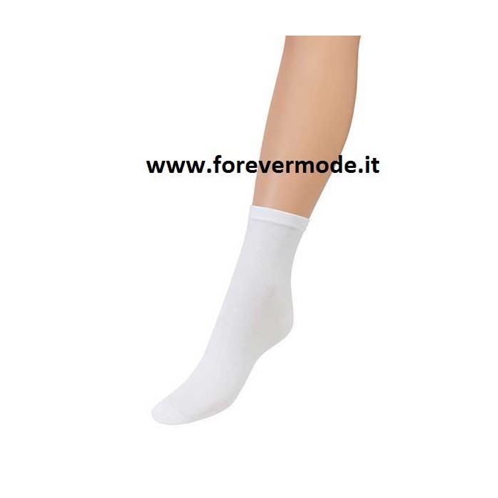 Calzino donna Matignon corto in cotone leggero con logo