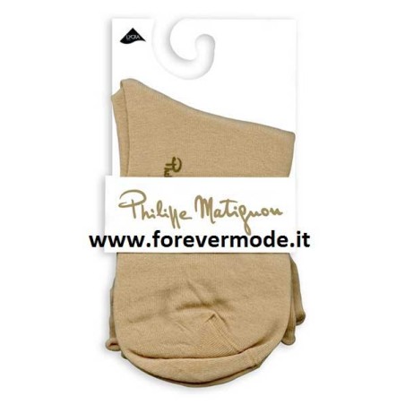 Calzino donna Matignon corto in cotone leggero con logo