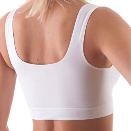 Reggiseno Top donna Bellissima imbottito in microfibra senza ganci con coppe removibili