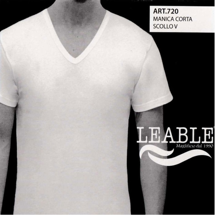 3 T-shirt uomo Leable manica corta con scollo a V in cotone bi-elastico