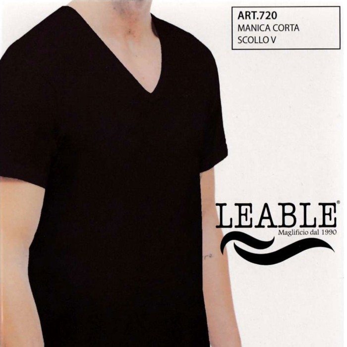 3 T-shirt uomo Leable manica corta con scollo a V in cotone bi-elastico