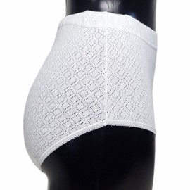 6 Slip culotte donna Effepi alte in puro cotone a maglia traforata 2