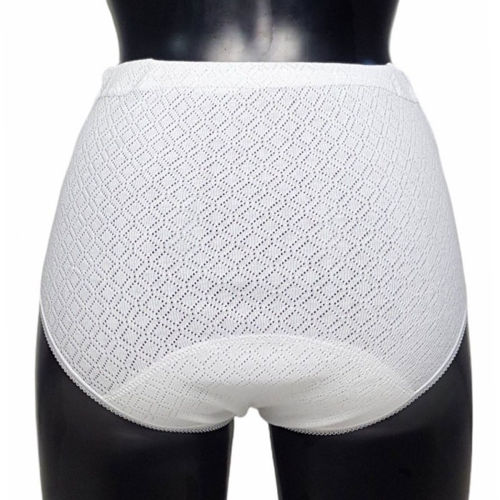 6 Slip culotte donna Effepi alte in puro cotone a maglia traforata