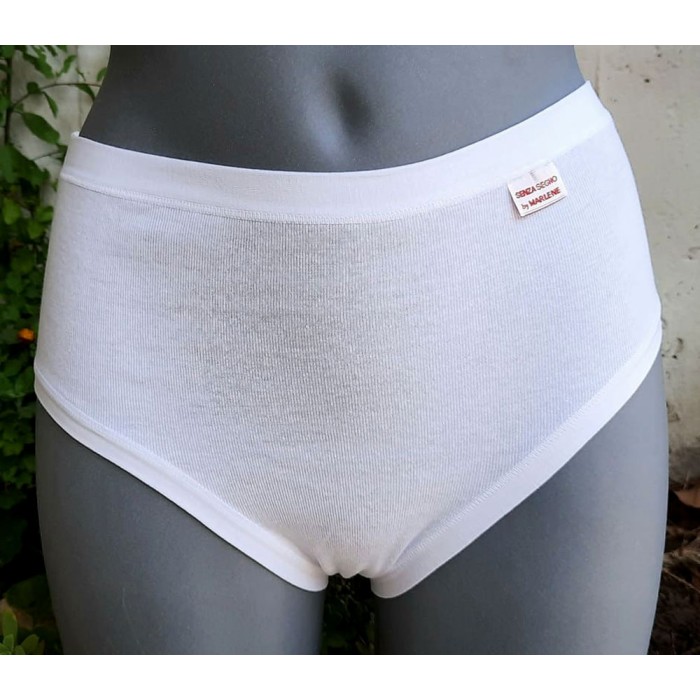 3 Culotte donna Marlene alti in puro cotone con elastici anti segno in cotone
