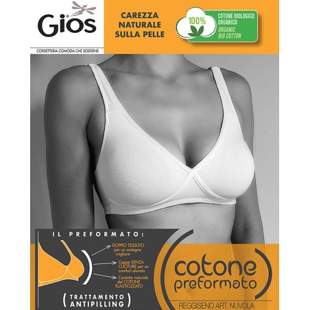 Reggiseno donna Rita o Gios in cotone coppe preformate e doppiate