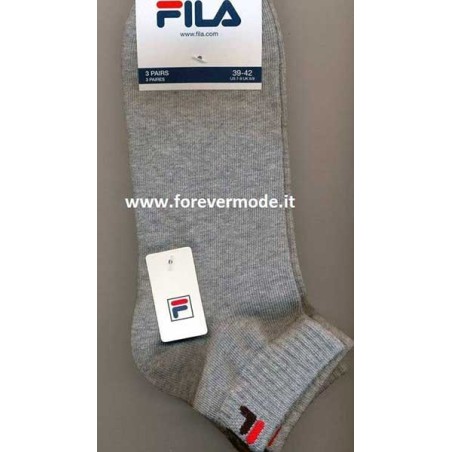 3 Paia di Calze uomo Fila in cotone con logo ed elastico costina