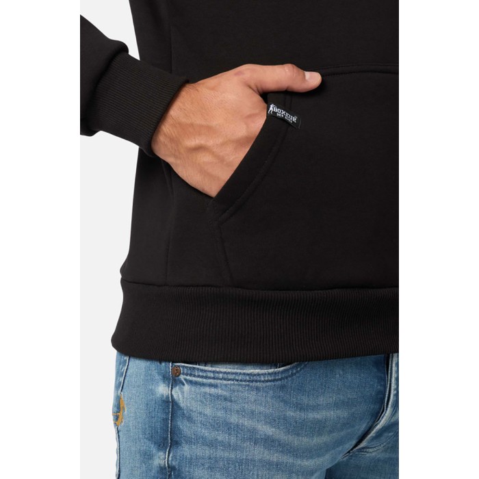 Felpa uomo Boxeur Des Rues chiusa con stampa logo, tasche e cappuccio