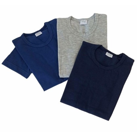 3 Maglie bambino Ellepi manica corta a girocollo in cotone elasticizzato