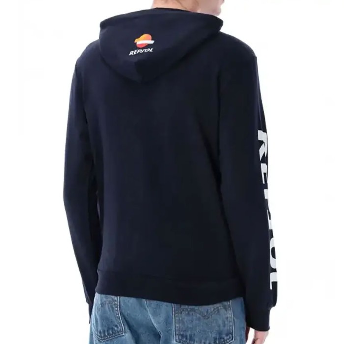 Felpa uomo Repsol Ufficiale del Team blu con logo, tasche e cappuccio