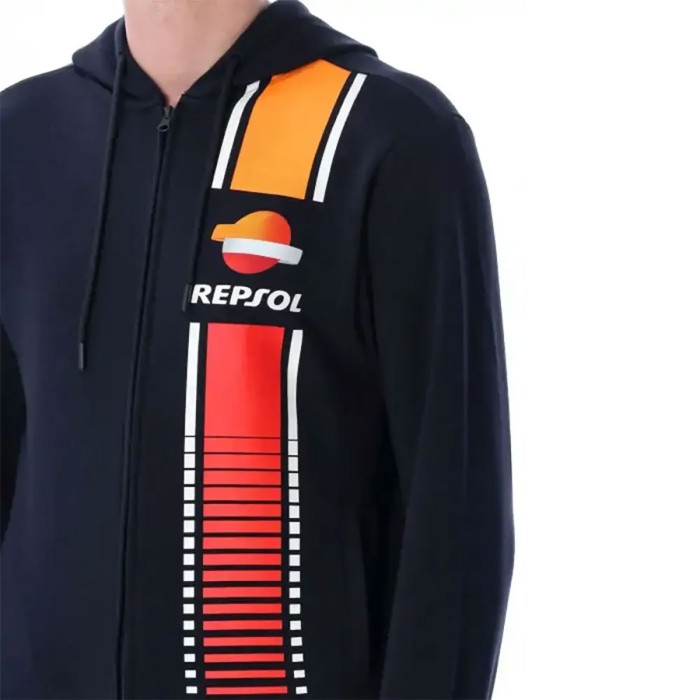 Felpa uomo Repsol Ufficiale del Team blu con logo, tasche e cappuccio