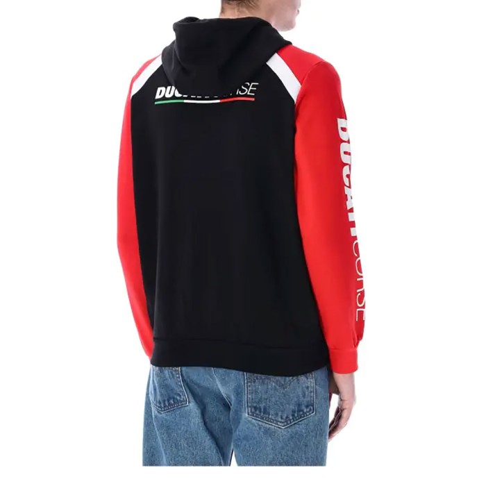 Felpa uomo Ducati Corse Ufficiale aperta cerniera, tasche e cappuccio