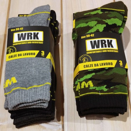3 paia di calze uomo WRK corte in spugna anti infortunistica
