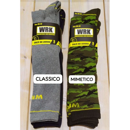 3 paia di calze uomo WRK lunghe in spugna anti infortunistica termiche