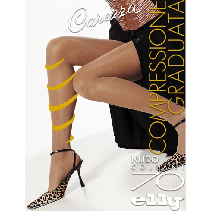 Collant donna Elly 70 vita bassa compressione media mmHg 13/17