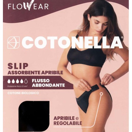 Slip donna Cotonella assorbente e lavabile e apribile in cotone elasticizzato