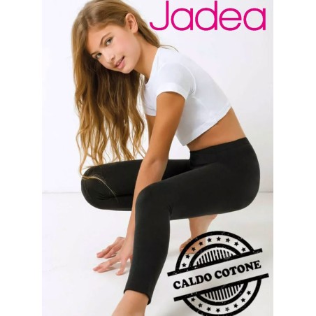 Leggings bambina Jadea lungo in caldo cotone elasticizzato liscio