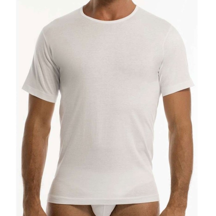 6 T-Shirt uomo Garda manica corta con girocollo basso in puro cotone pettinato