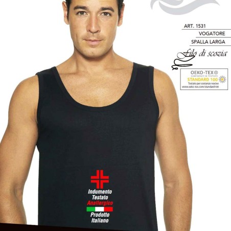 3 Canottiere uomo Leable spalla larga a maglia liscia in leggero filoscozia