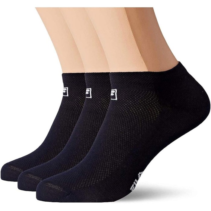 3 Paia di Calze fantasmini uomo Fila in cotone a maglia rasata con retina