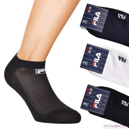 3 Paia di Calze fantasmini uomo Fila in cotone a maglia rasata con retina