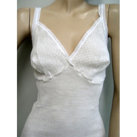 Canotta donna Liabel o Gicipi spalla stretta in caldo misto lana con forma seno