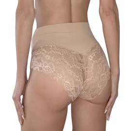 Guaina donna Tramonte Alta in microfibra e pizzo modellante pancia piatta 2