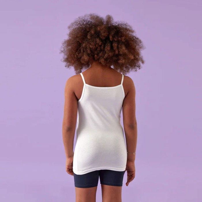 Canottiera Top bambina Jadea in cotone elasticizzato aderente a spalla stretta