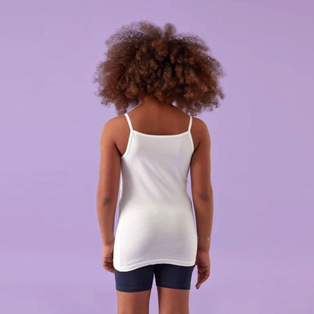 Canottiera Top bambina Jadea in cotone elasticizzato aderente a spalla stretta