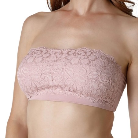 Reggiseno donna Tramonte a fascia in Modal e Pizzo con imbottitura estraibile