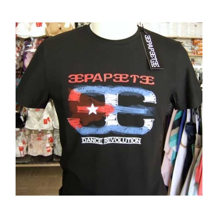 T-shirt uomo Papeete manica corta a girocollo con stampa e logo Cuba