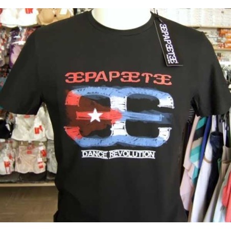 T-shirt uomo Papeete manica corta a girocollo con stampa e logo Cuba