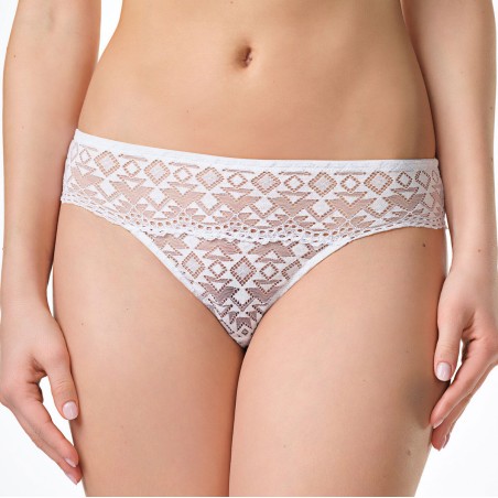 Slip donna Spiman a vita bassa in pizzo geometrico jacquardtronic elasticizzato