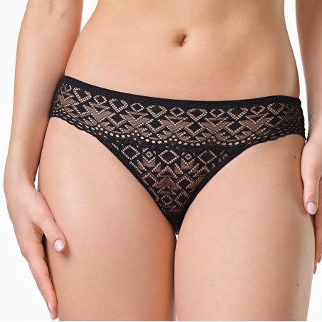 Slip donna Spiman a vita bassa in pizzo geometrico jacquardtronic elasticizzato