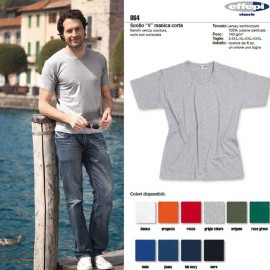 T-shirt uomo Effepi manica corta scolla a V in puro cotone pettinato