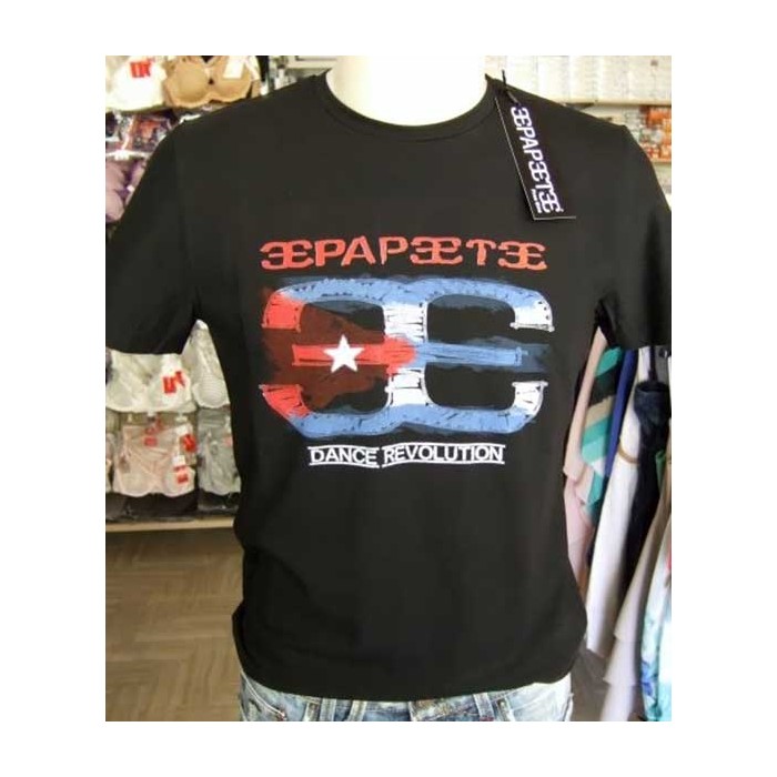 T-shirt uomo Papeete manica corta a girocollo con stampa e logo Cuba