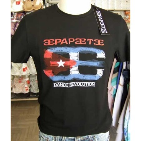 T-shirt uomo Papeete manica corta a girocollo con stampa e logo Cuba