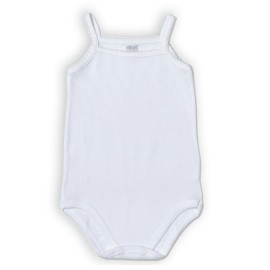 3 Body neonata Ellepi a spalla stretta in puro cotone con bottoni a pressione nel cavallo