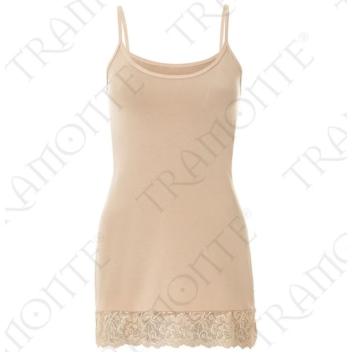 Sottoveste donna Tramonte corto a spalla stretta in micromodal con pizzo