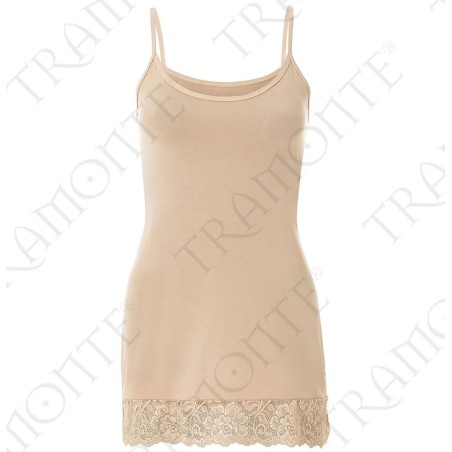 Sottoveste donna Tramonte corto a spalla stretta in micromodal con pizzo