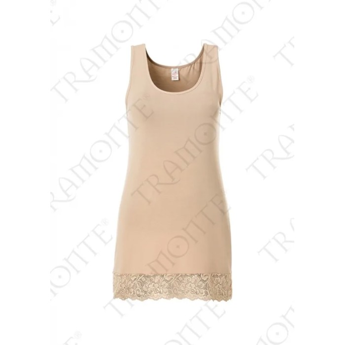 Sottoveste donna Tramonte spalla larga in micromodal con pizzo sotto